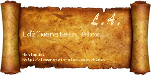 Löwenstein Alex névjegykártya